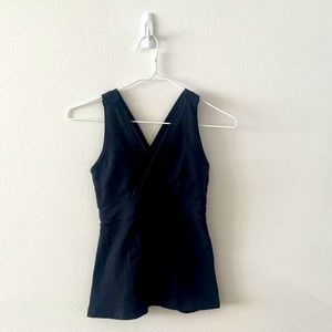 Lululemon Deep V Black Tank with removable cup inserts. Size 4. Great condition